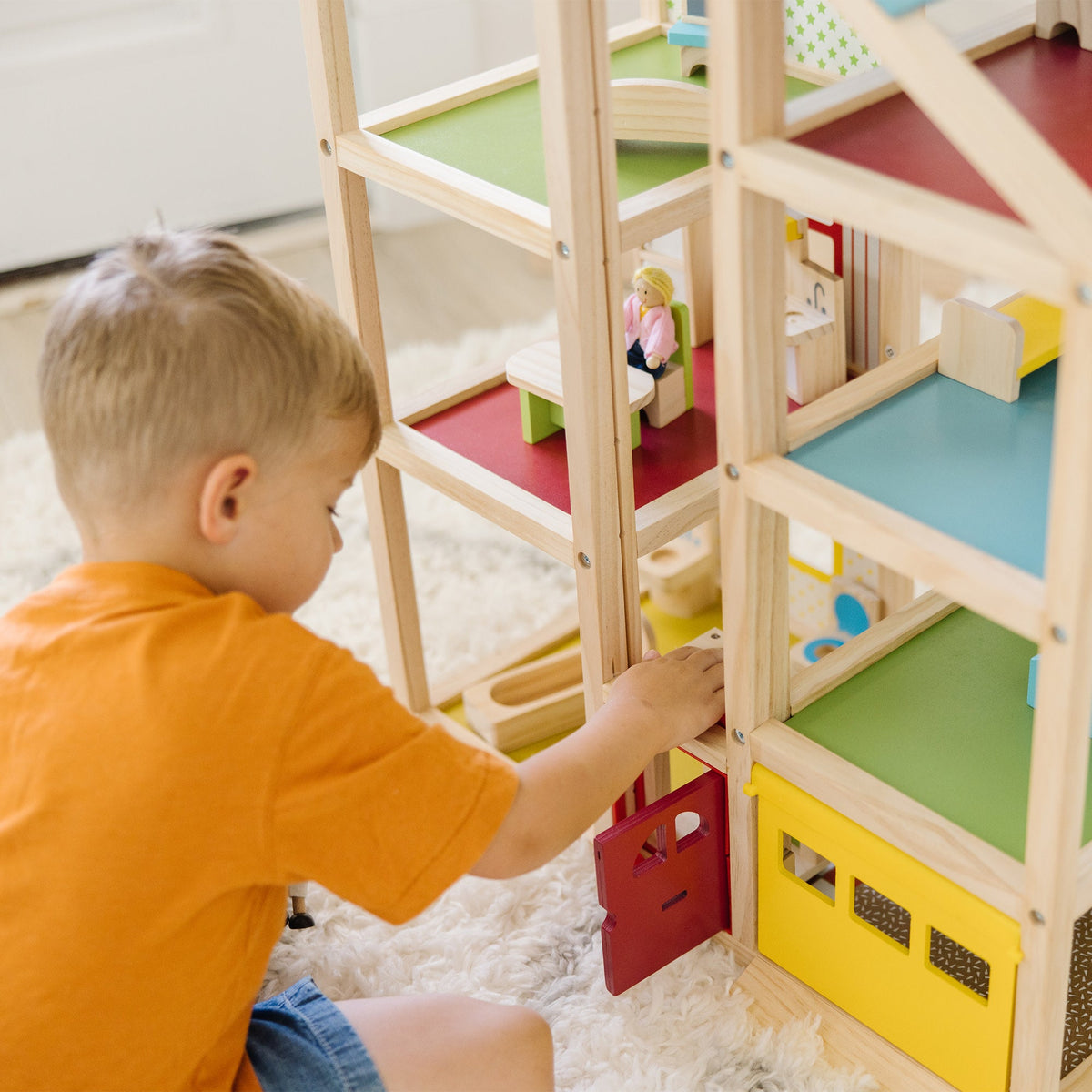 Educational Wooden Hi-Rise Dollhouse