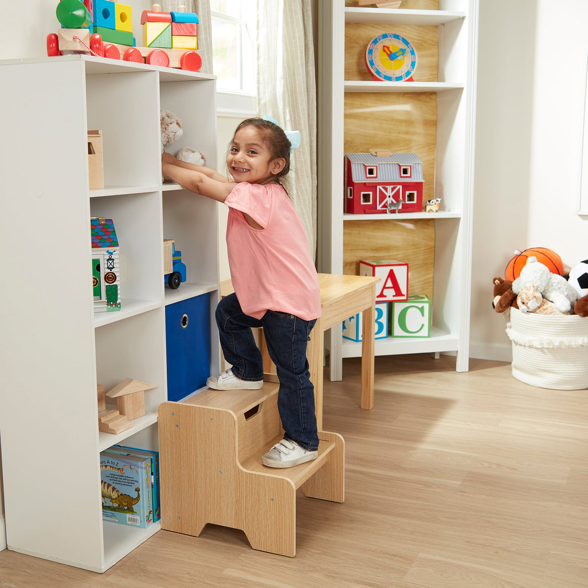 Educational Wooden Step Stool - Natural