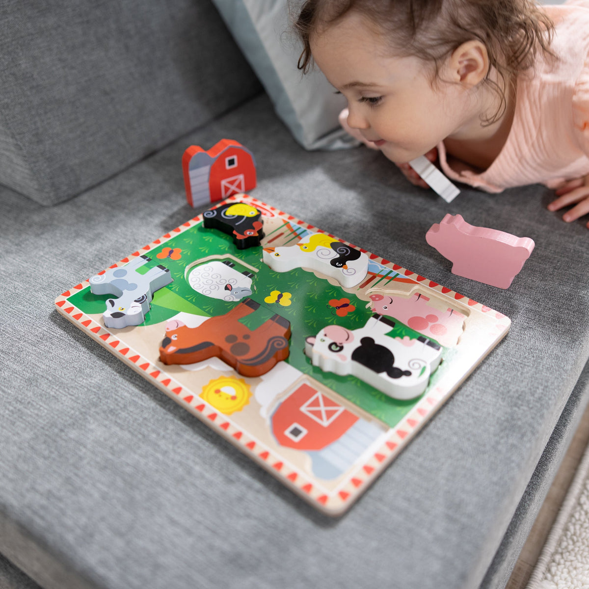 Educational Farm Animals Chunky Puzzle - 8 Pieces