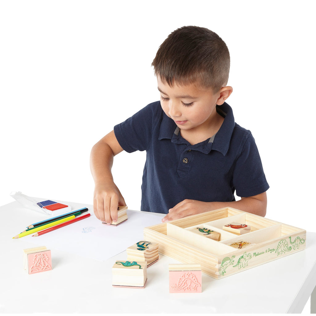 Educational Wooden Stamp Set - Dinosaurs