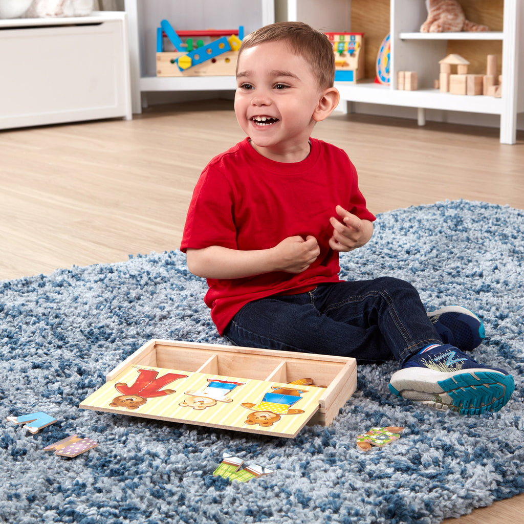Educational Bear Family Dress-Up Puzzle - 45 Pieces
