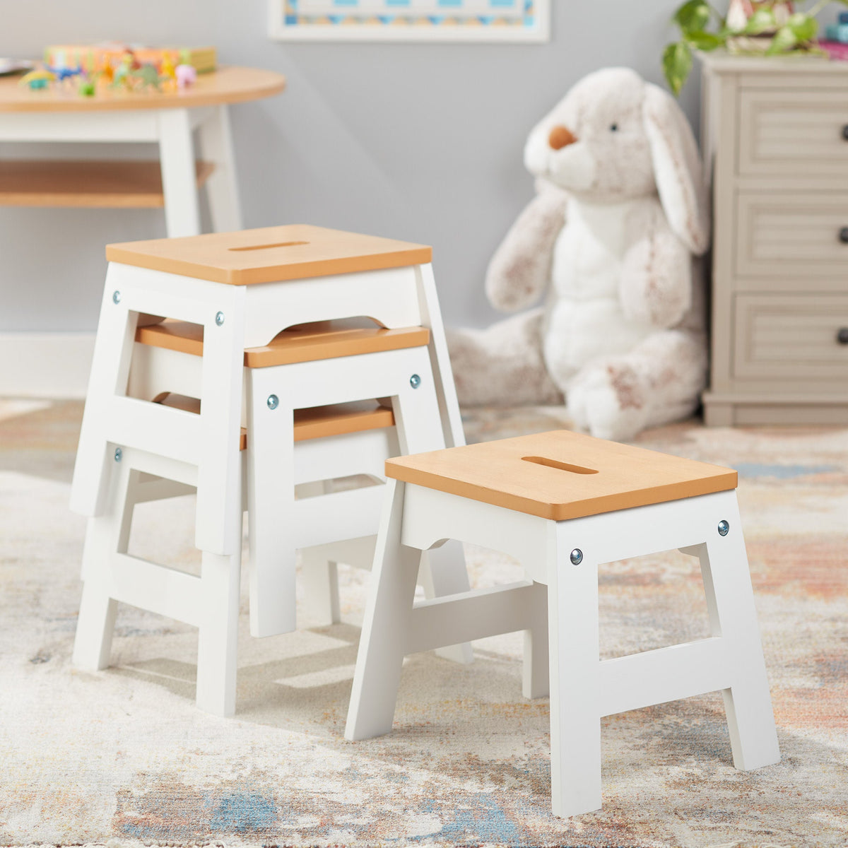 Educational Wooden Stools Set of 4