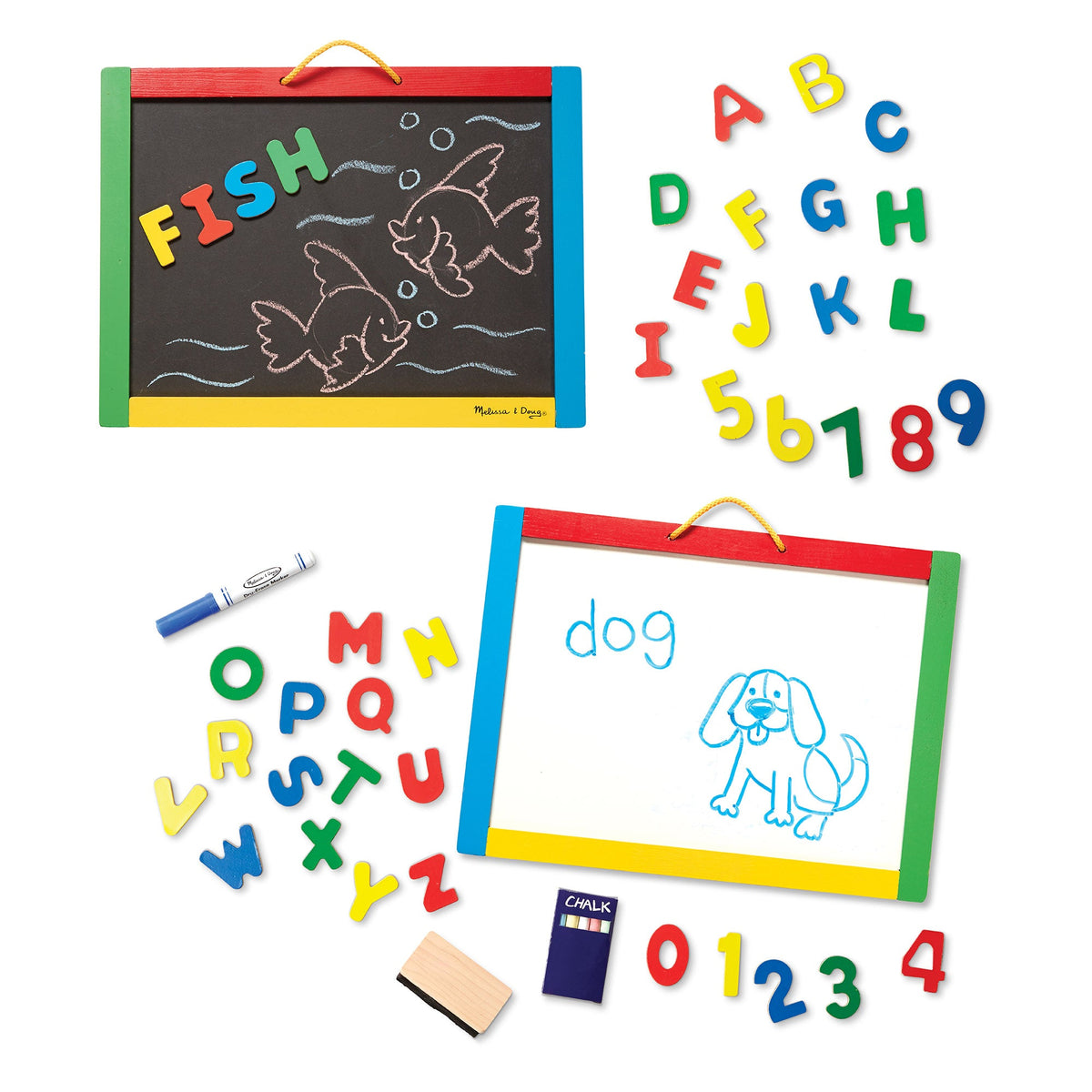 Educational Magnetic Chalkboard & Dry-Erase Board Uppercase