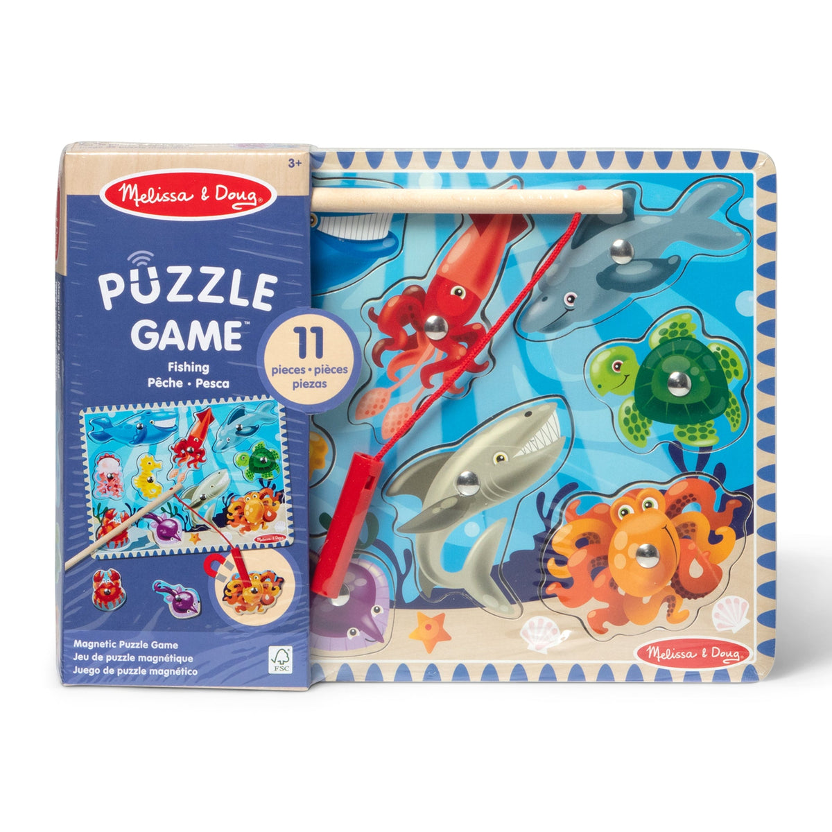 Educational Fishing Magnetic Puzzle Game - 10 Pieces
