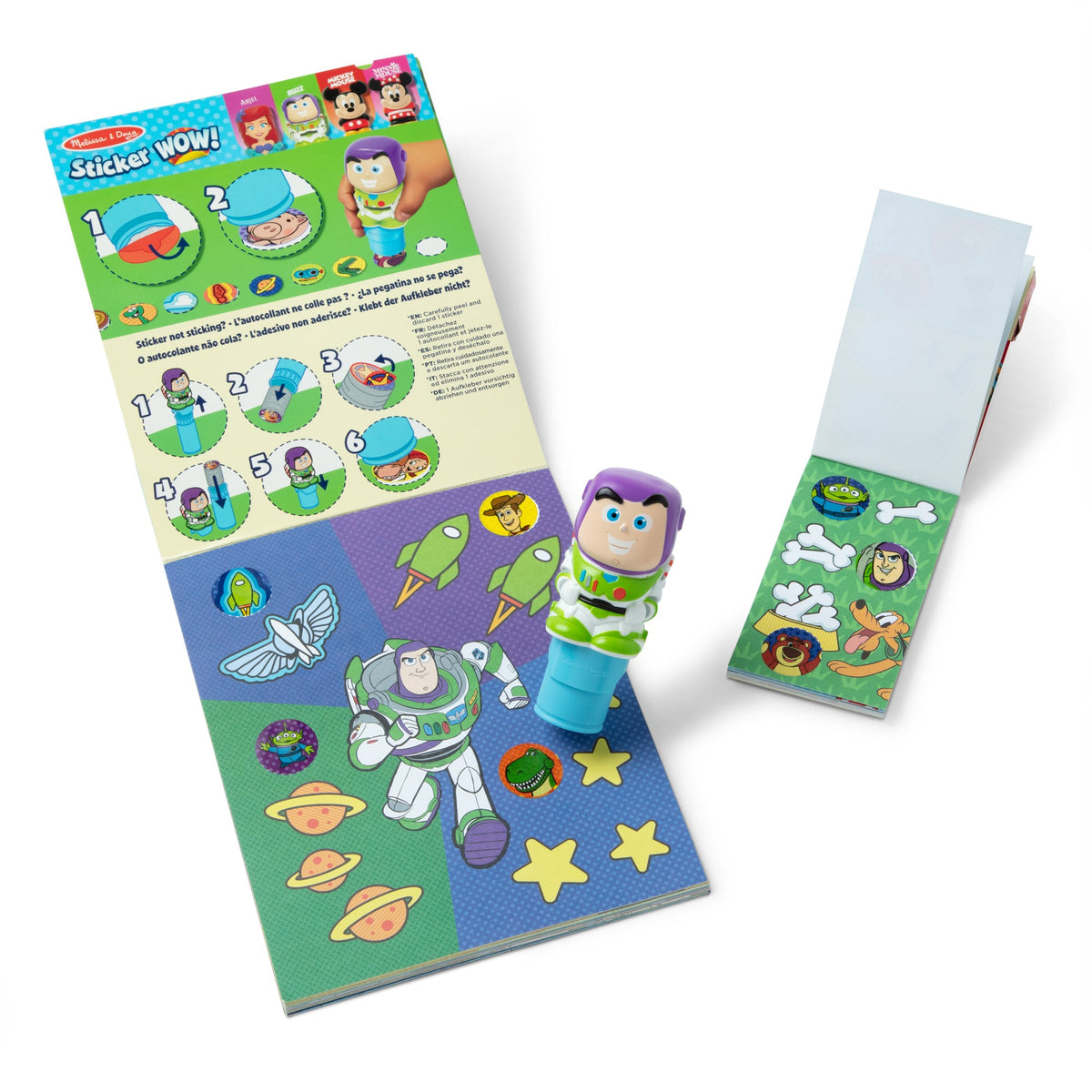 Educational Sticker WOW Disney Toy Story Buzz Lightyear Bundle Activity Pad & Sticker Stamper Mini Activity Pad and 200 Refill Stickers