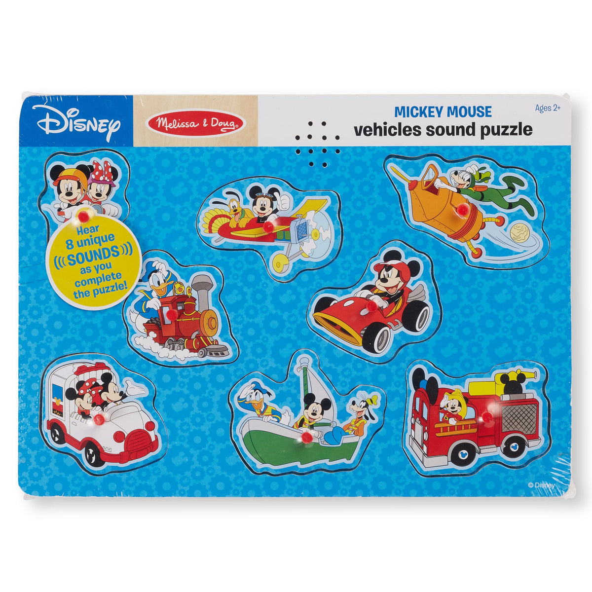 Educational Disney Mickey Mouse & Friends Vehicles Sound Puzzle - 8 Pieces