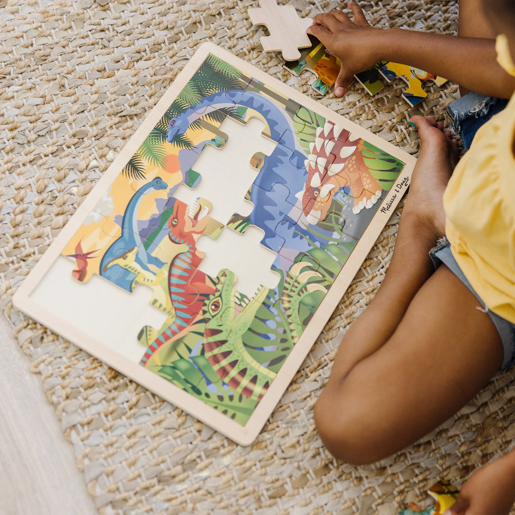 Educational Dinosaur Wooden Jigsaw Puzzle - 24 Pieces