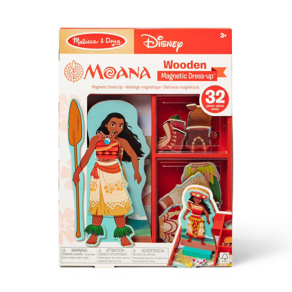 Educational Disney Moana Wooden Magnetic Dress-Up Play Set