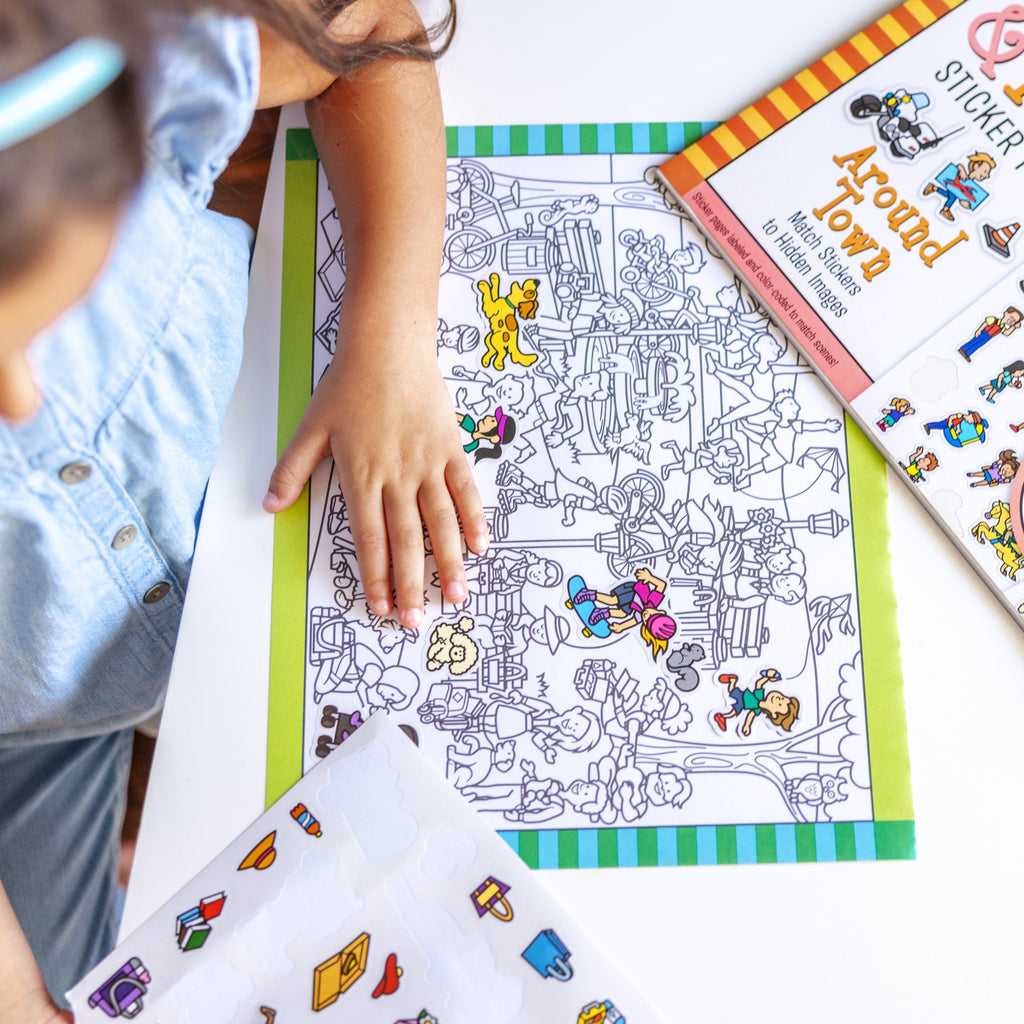 Educational Seek & Find Sticker Pad Around Town