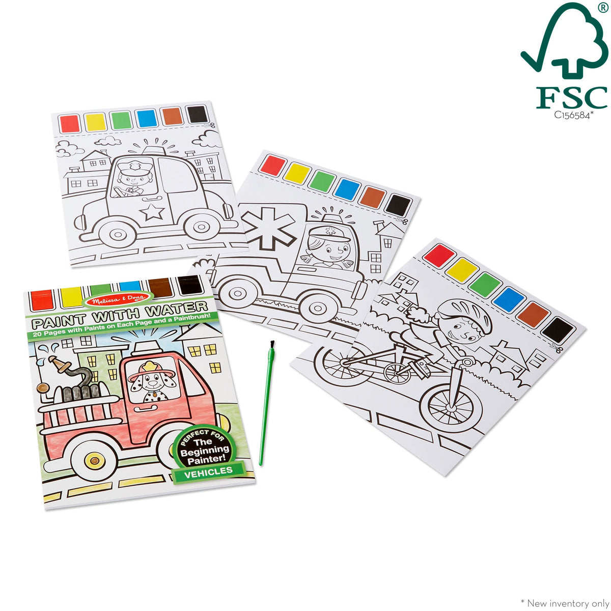 Educational Paint With Water - Vehicles