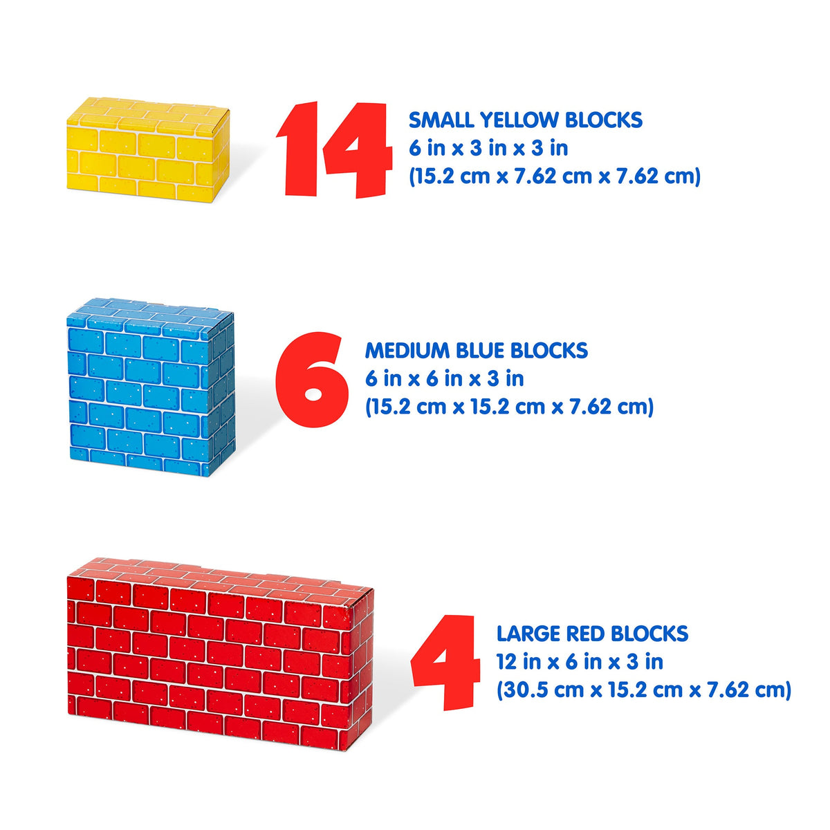 Educational Jumbo Cardboard Blocks - 24 Pieces