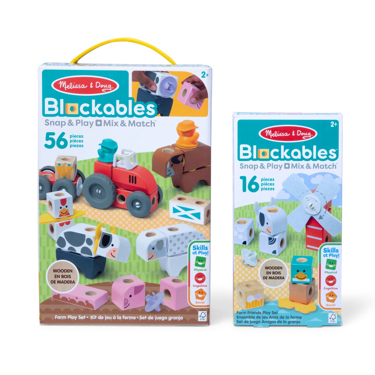 Educational Blockables Play Sets Farm and Farm Friends 2-Pack Bundle