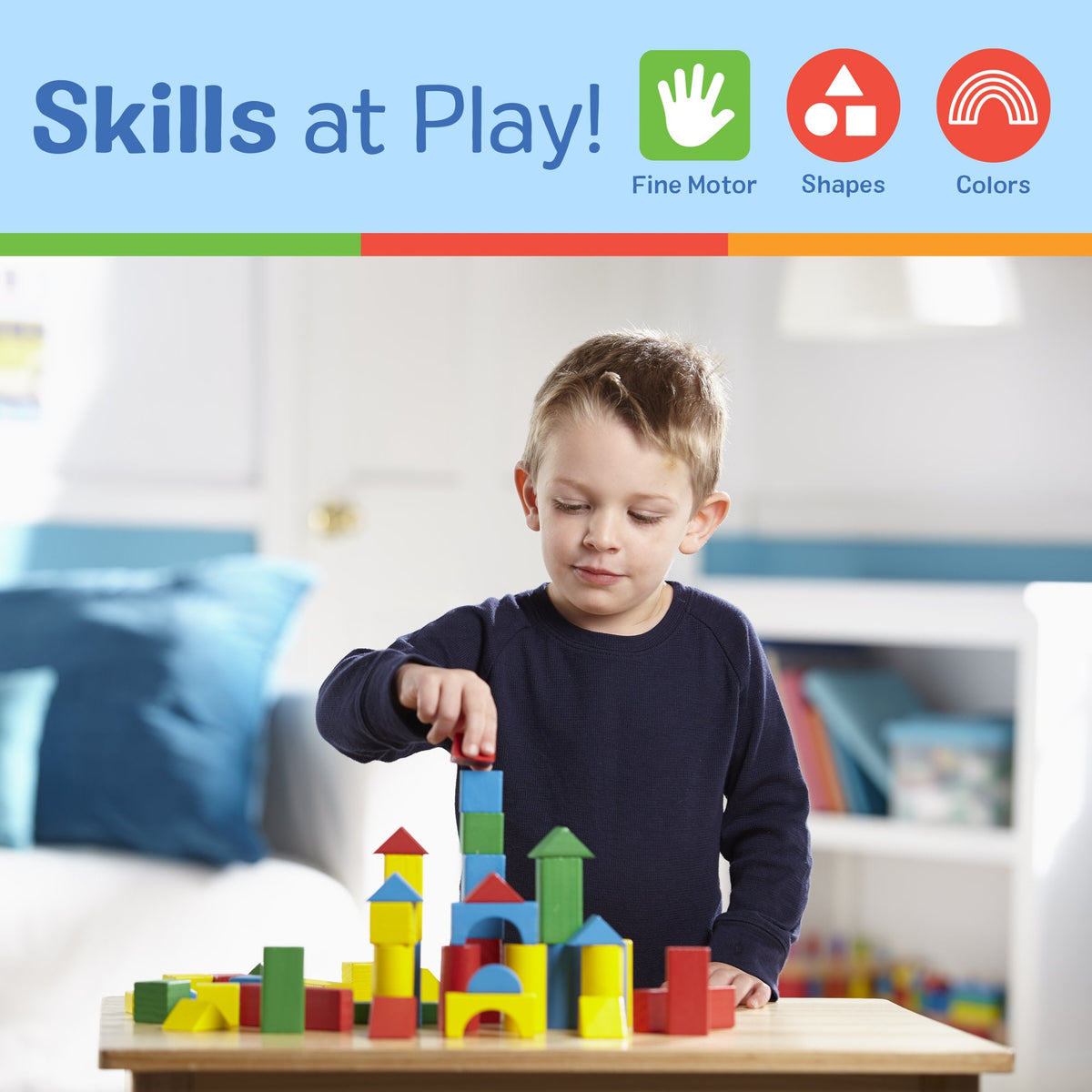 Educational 100-Piece Wood Blocks Set