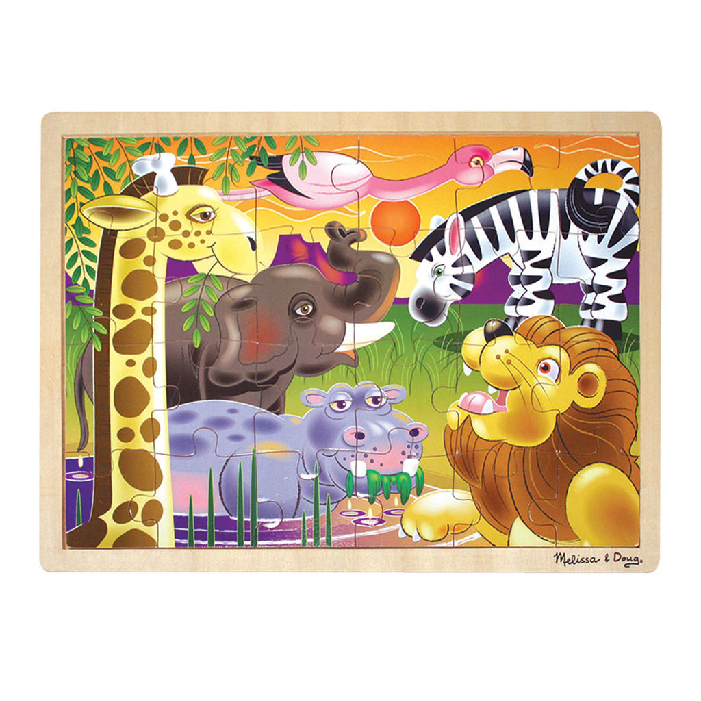 Educational African Plains Wooden Jigsaw Puzzle - 24 Pieces