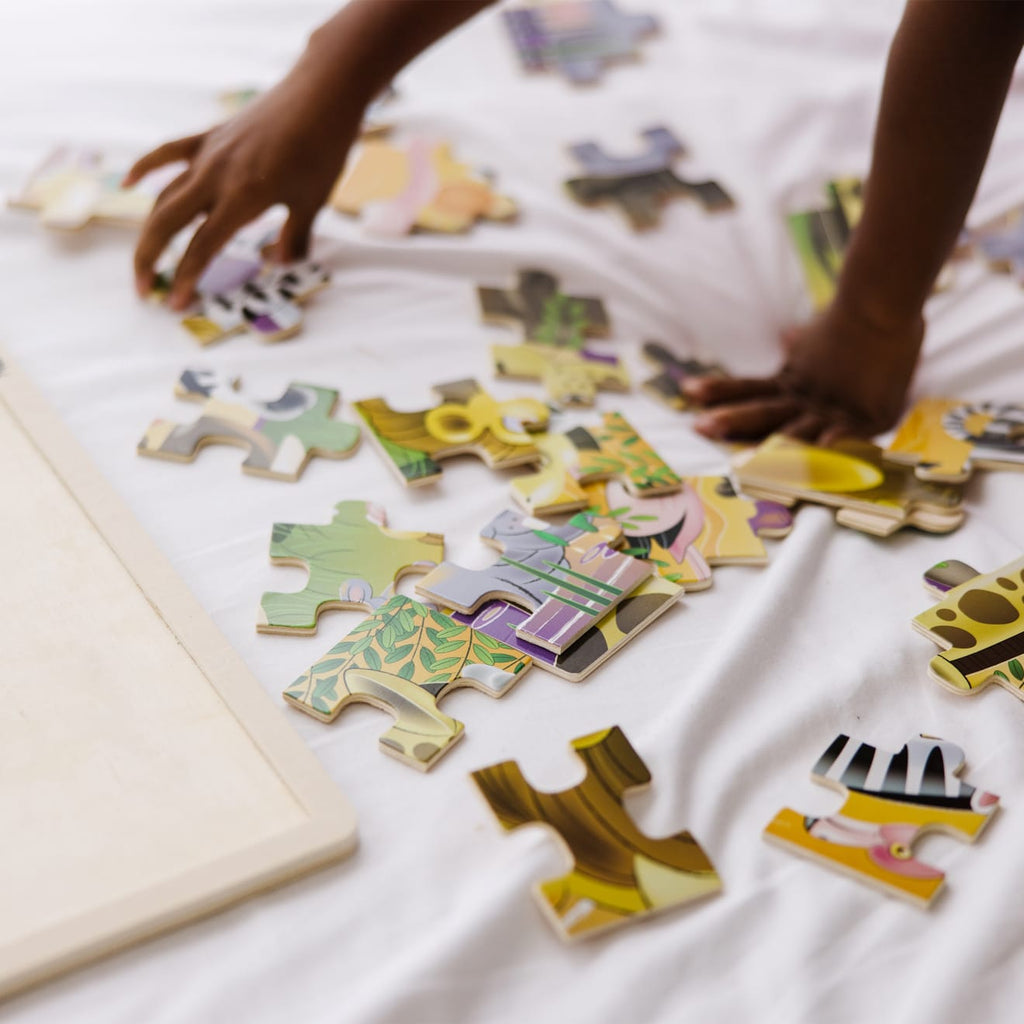 Educational African Plains Wooden Jigsaw Puzzle - 24 Pieces