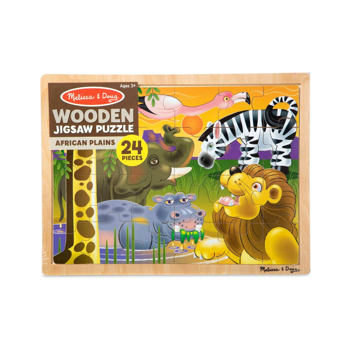 Educational African Plains Wooden Jigsaw Puzzle - 24 Pieces