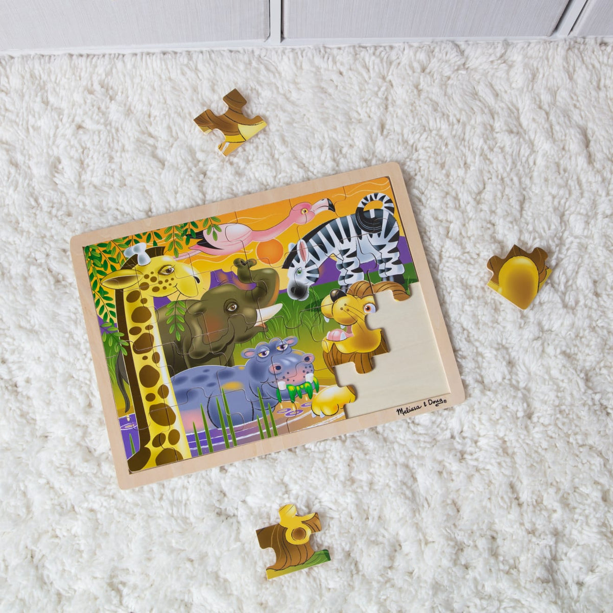 Educational African Plains Wooden Jigsaw Puzzle - 24 Pieces