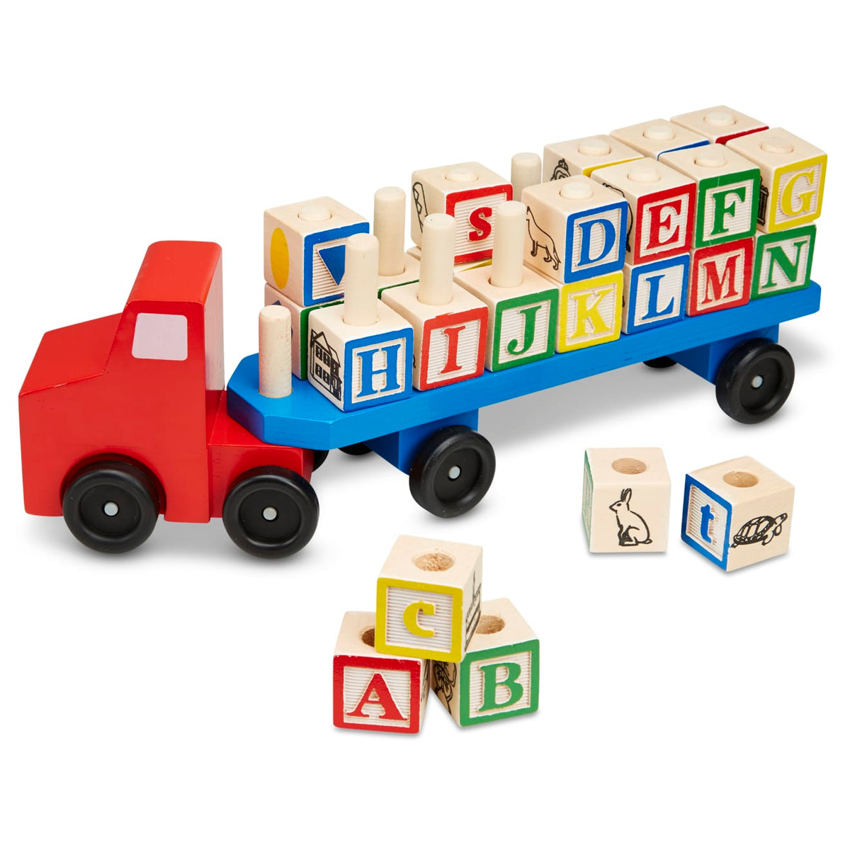 Educational Alphabet Blocks Wooden Truck