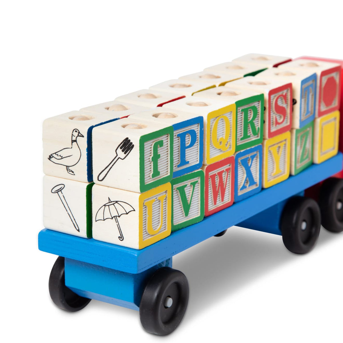 Educational Alphabet Blocks Wooden Truck