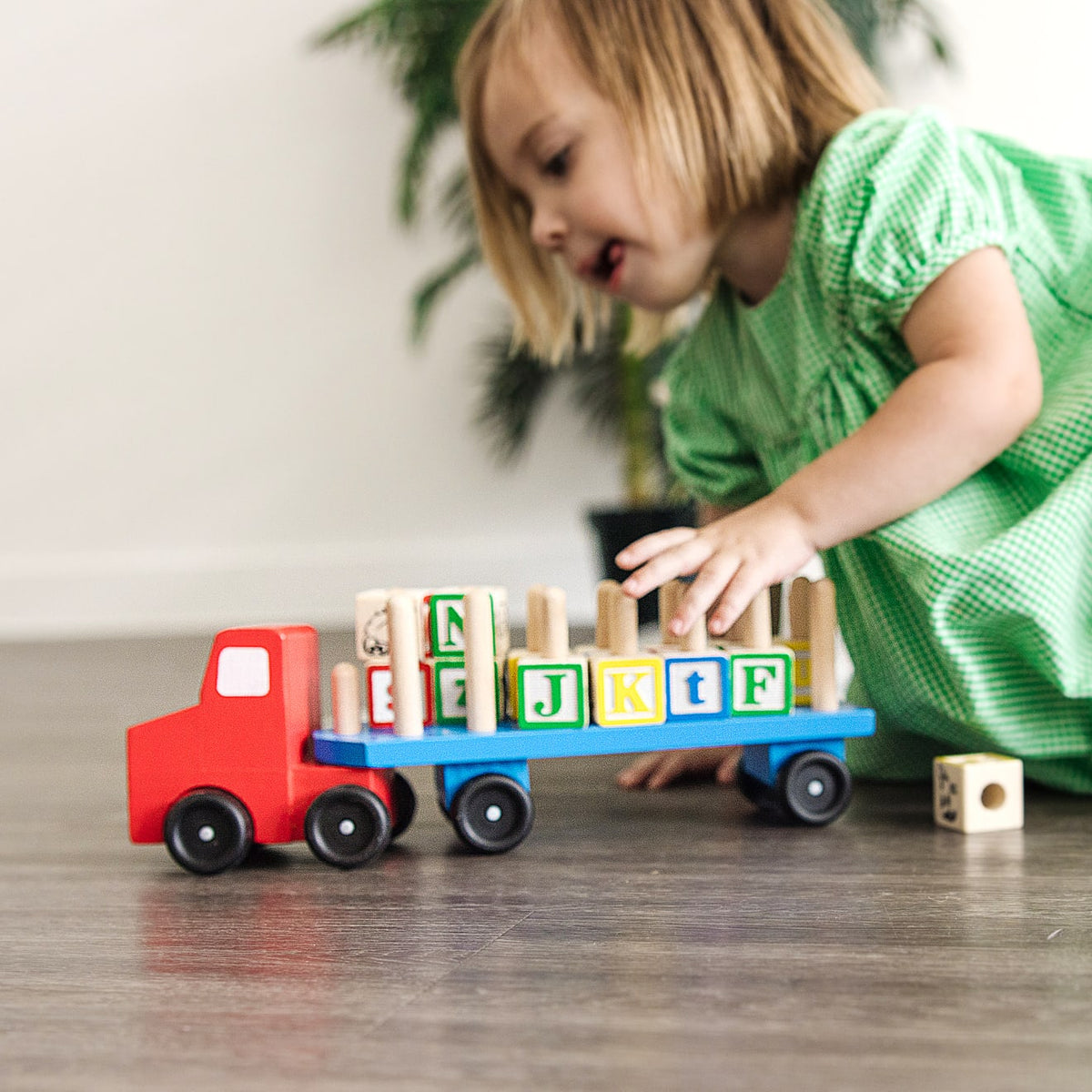 Educational Alphabet Blocks Wooden Truck