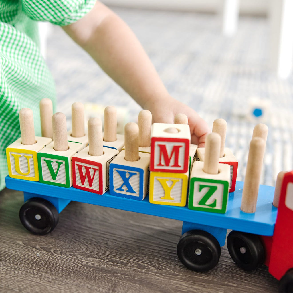 Educational Alphabet Blocks Wooden Truck