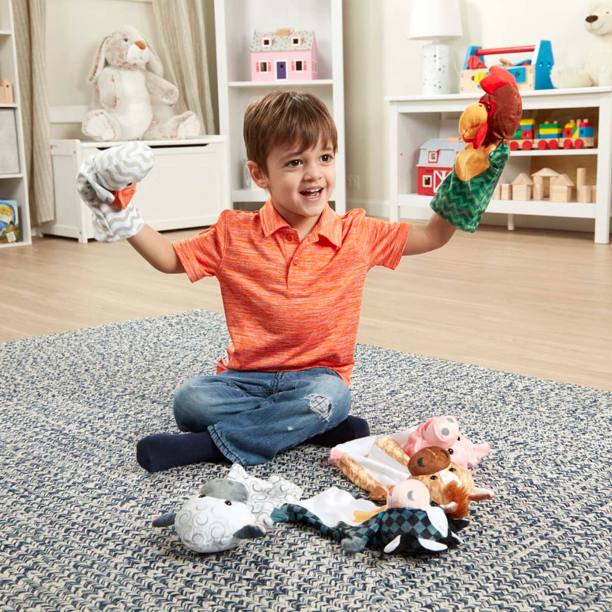 Educational Barn Buddies Hand Puppets 6 Pc