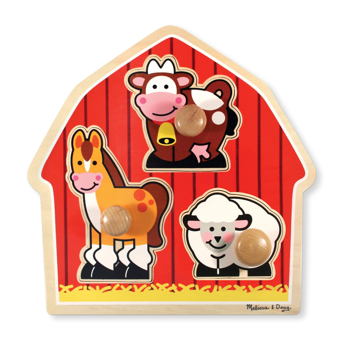 Educational Barnyard Animals Jumbo Knob Puzzle - 3 Pieces