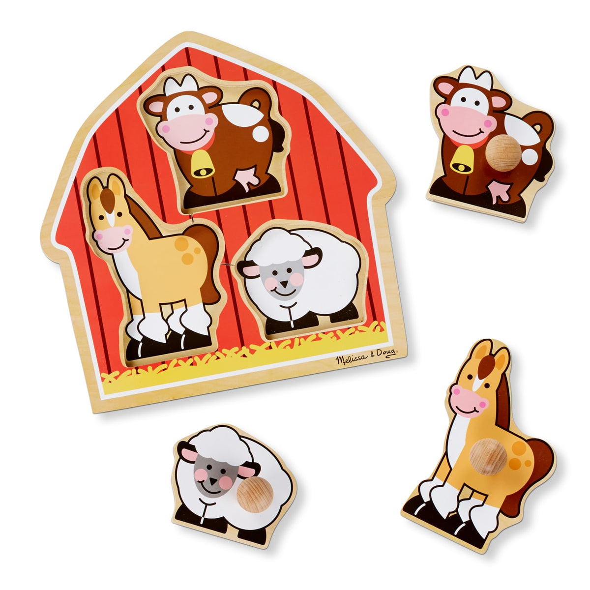 Educational Barnyard Animals Jumbo Knob Puzzle - 3 Pieces