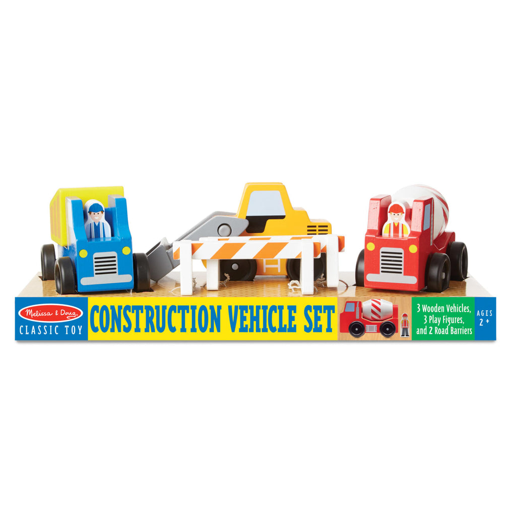 Educational Classic Wooden Toy Construction Vehicle Set