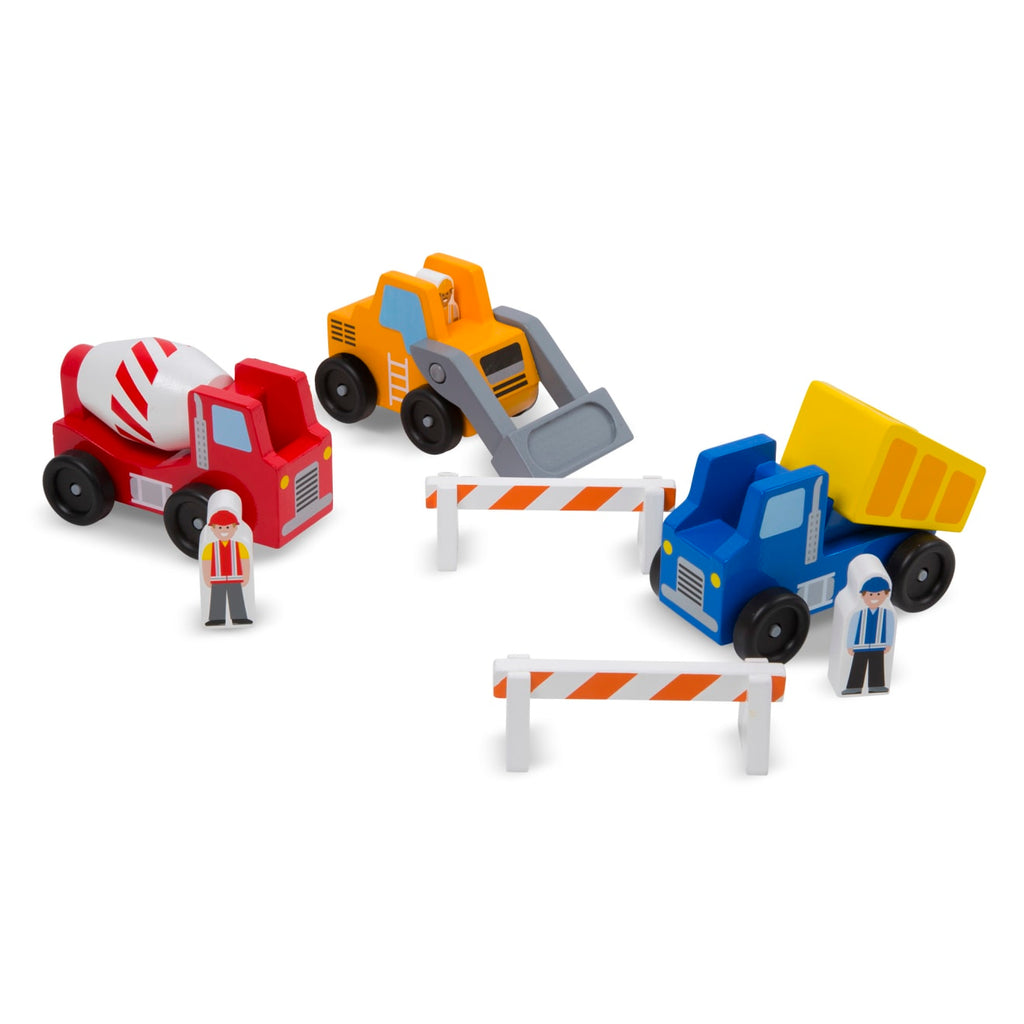Educational Classic Wooden Toy Construction Vehicle Set