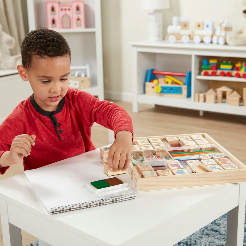 Educational Deluxe Wooden Stamp Set - Animals