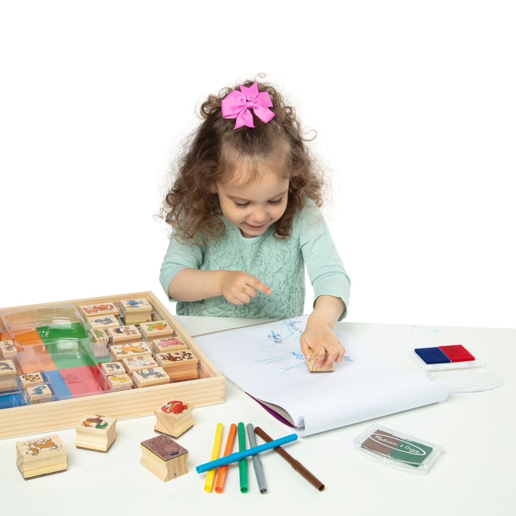 Educational Deluxe Wooden Stamp Set - Animals