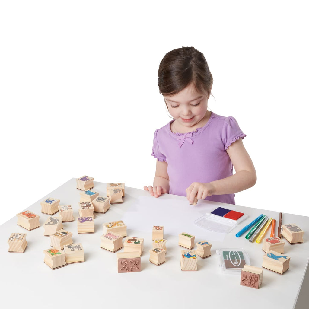 Educational Deluxe Wooden Stamp Set - Animals