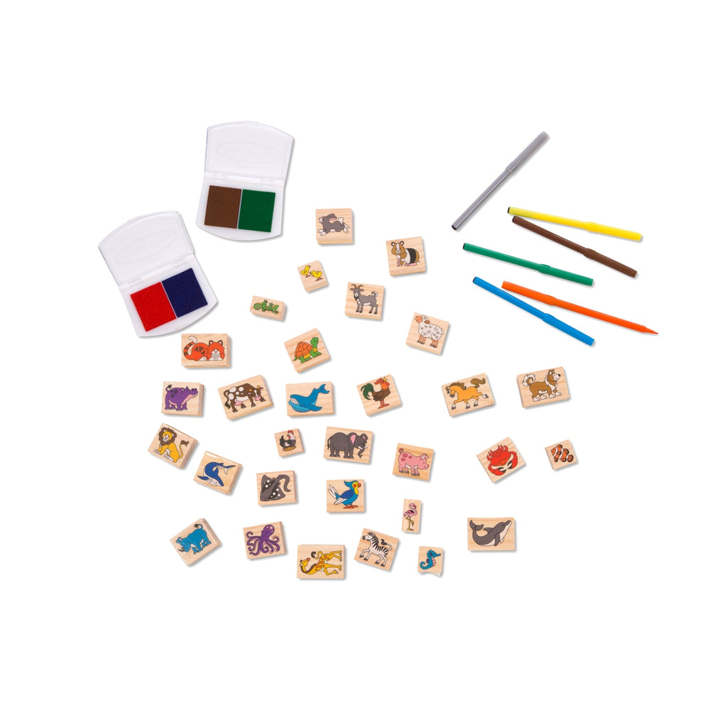 Educational Deluxe Wooden Stamp Set - Animals