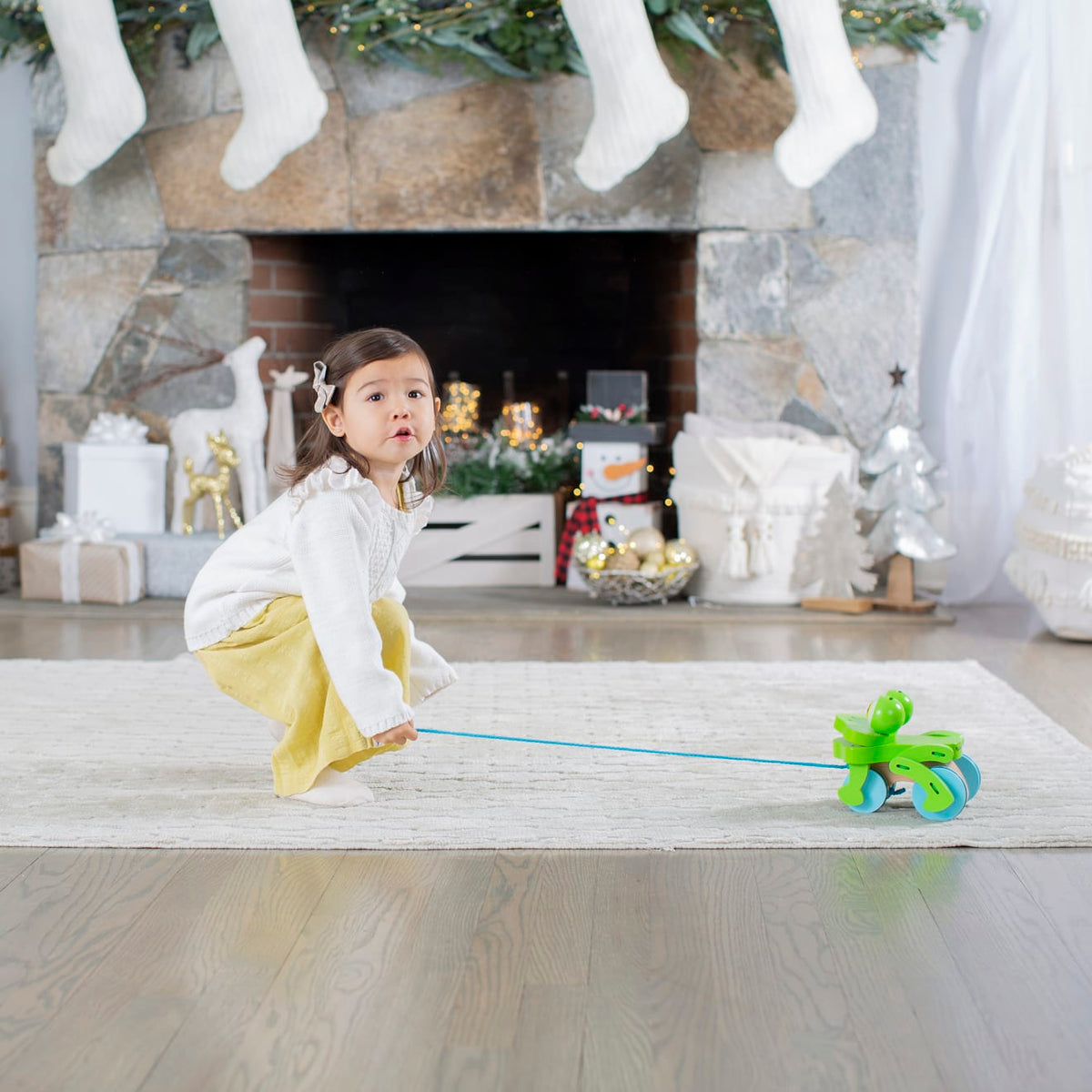 Educational First Play Frolicking Frog Wooden Pull Toy