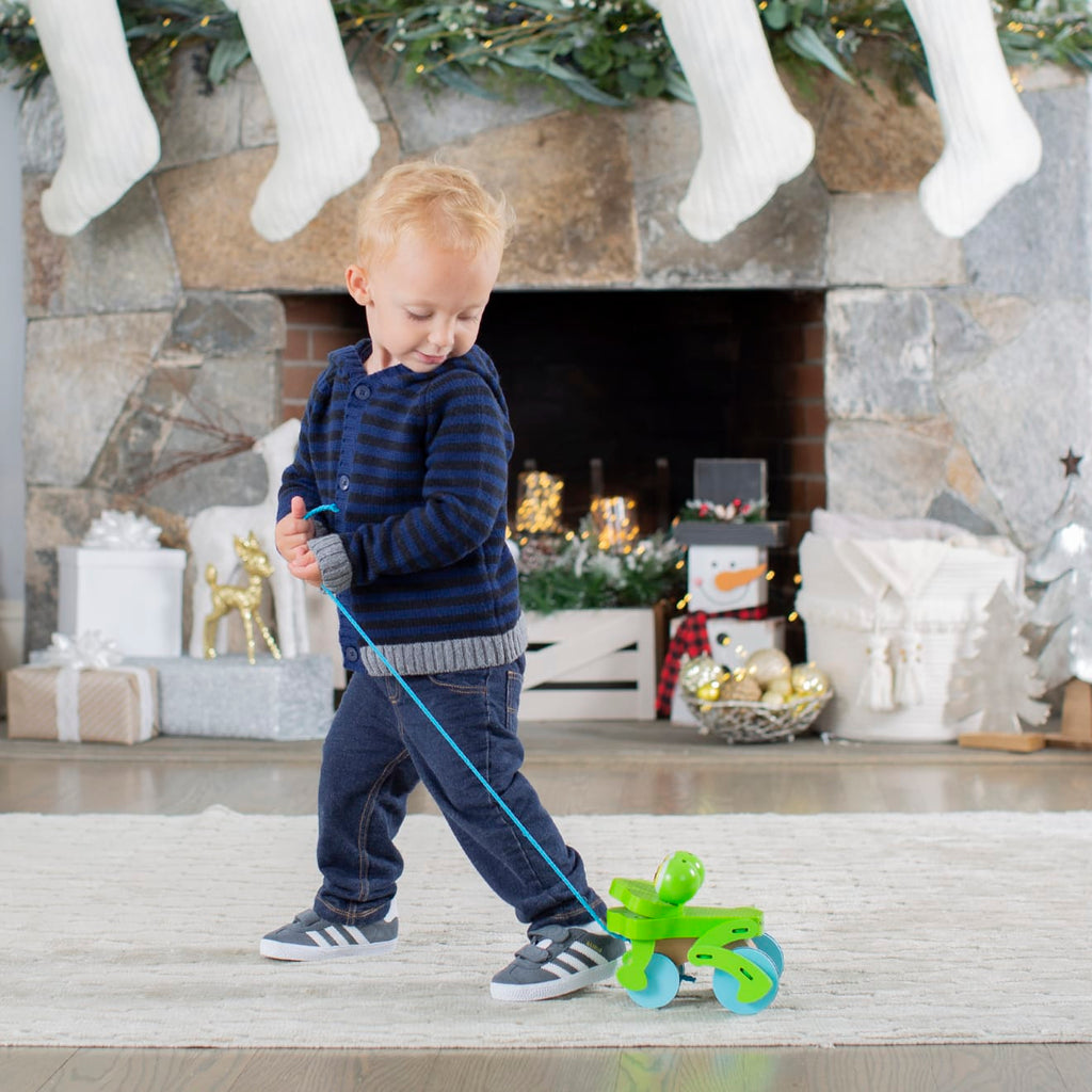 Educational First Play Frolicking Frog Wooden Pull Toy