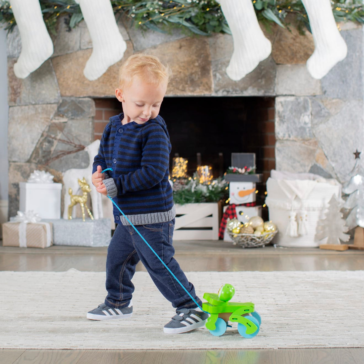Educational First Play Frolicking Frog Wooden Pull Toy