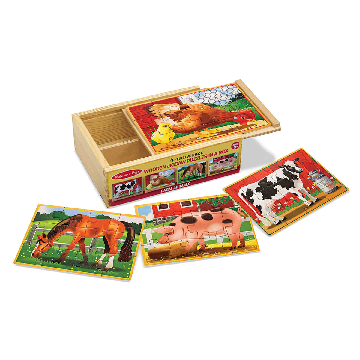 Educational Farm Animals Jigsaw Puzzles in a Box