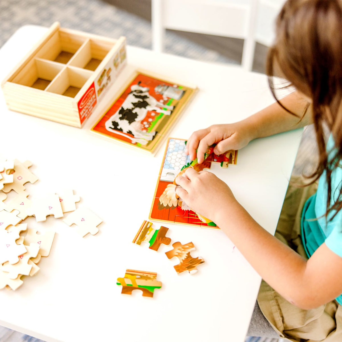 Educational Farm Animals Jigsaw Puzzles in a Box