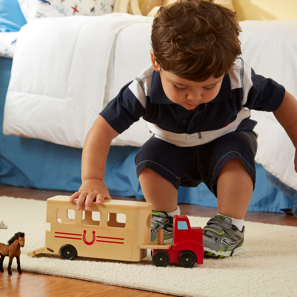 Educational Horse Carrier Wooden Vehicles Play Set