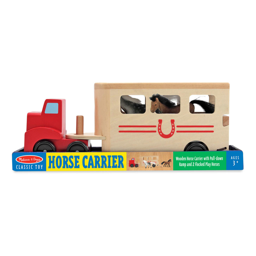 Educational Horse Carrier Wooden Vehicles Play Set