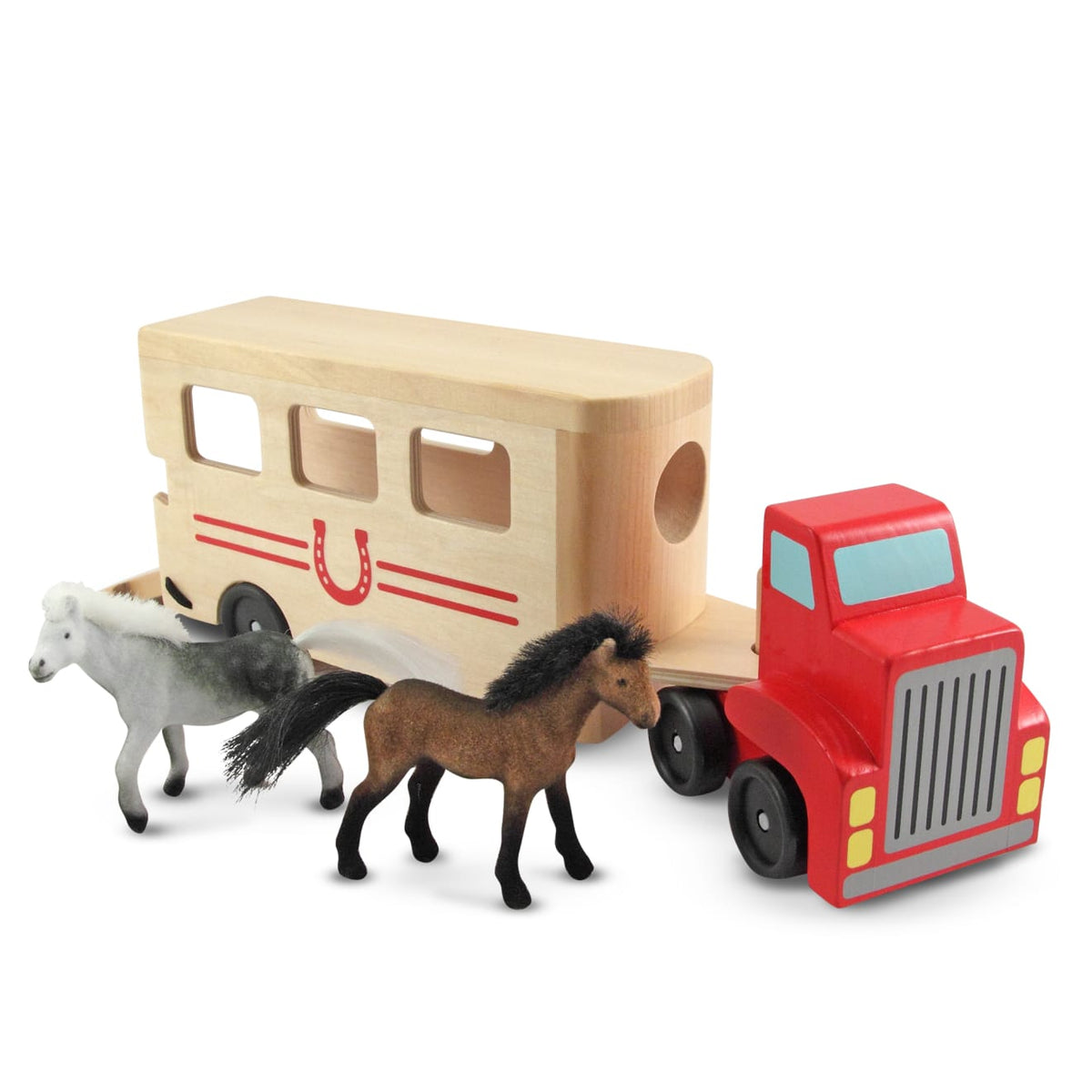Educational Horse Carrier Wooden Vehicles Play Set