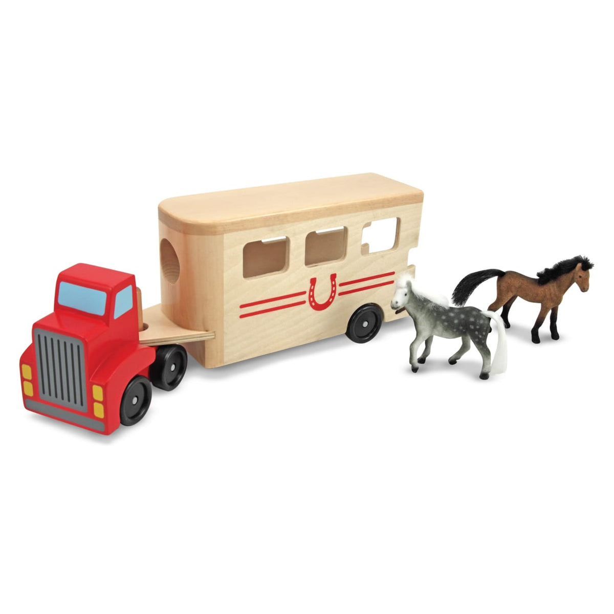 Educational Horse Carrier Wooden Vehicles Play Set