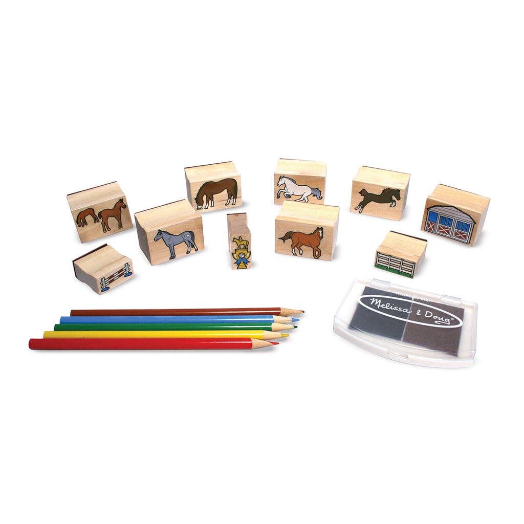 Educational Wooden Stamp Set - Horses