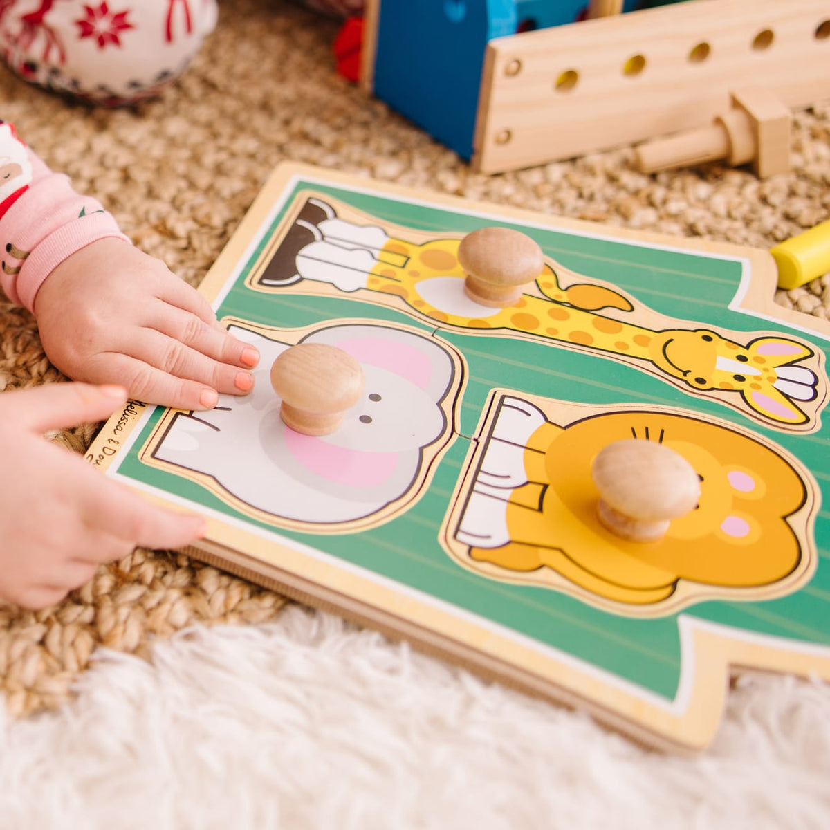 Educational Jungle Friends Jumbo Knob Puzzle - 3 Pieces