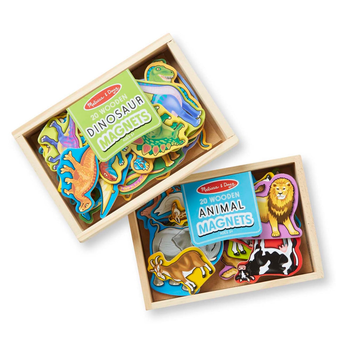Educational Wooden Magnets Bundle - Animals and Dinosaurs