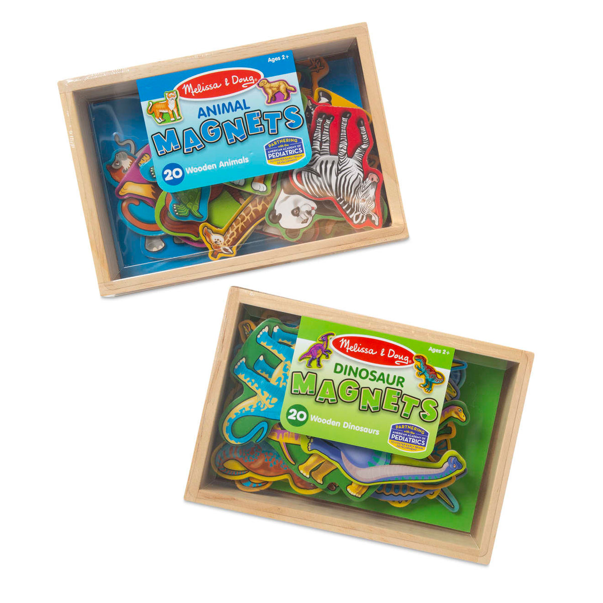 Educational Wooden Magnets Bundle - Animals and Dinosaurs