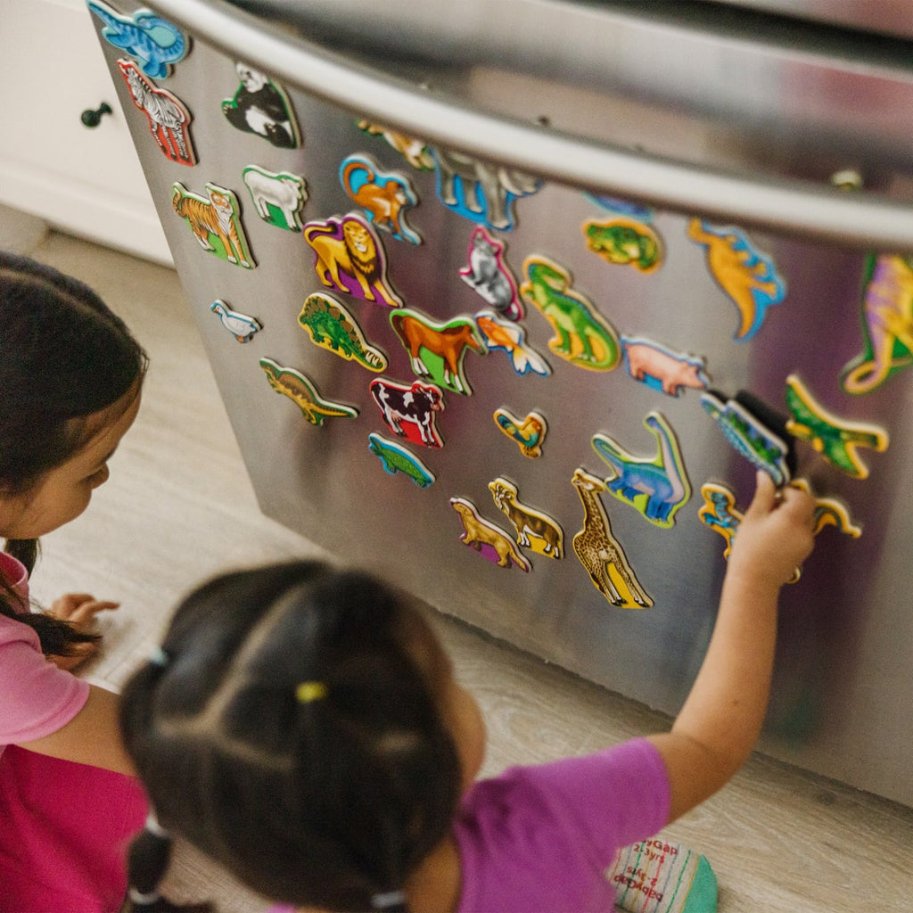 Educational Wooden Magnets Bundle - Animals and Dinosaurs