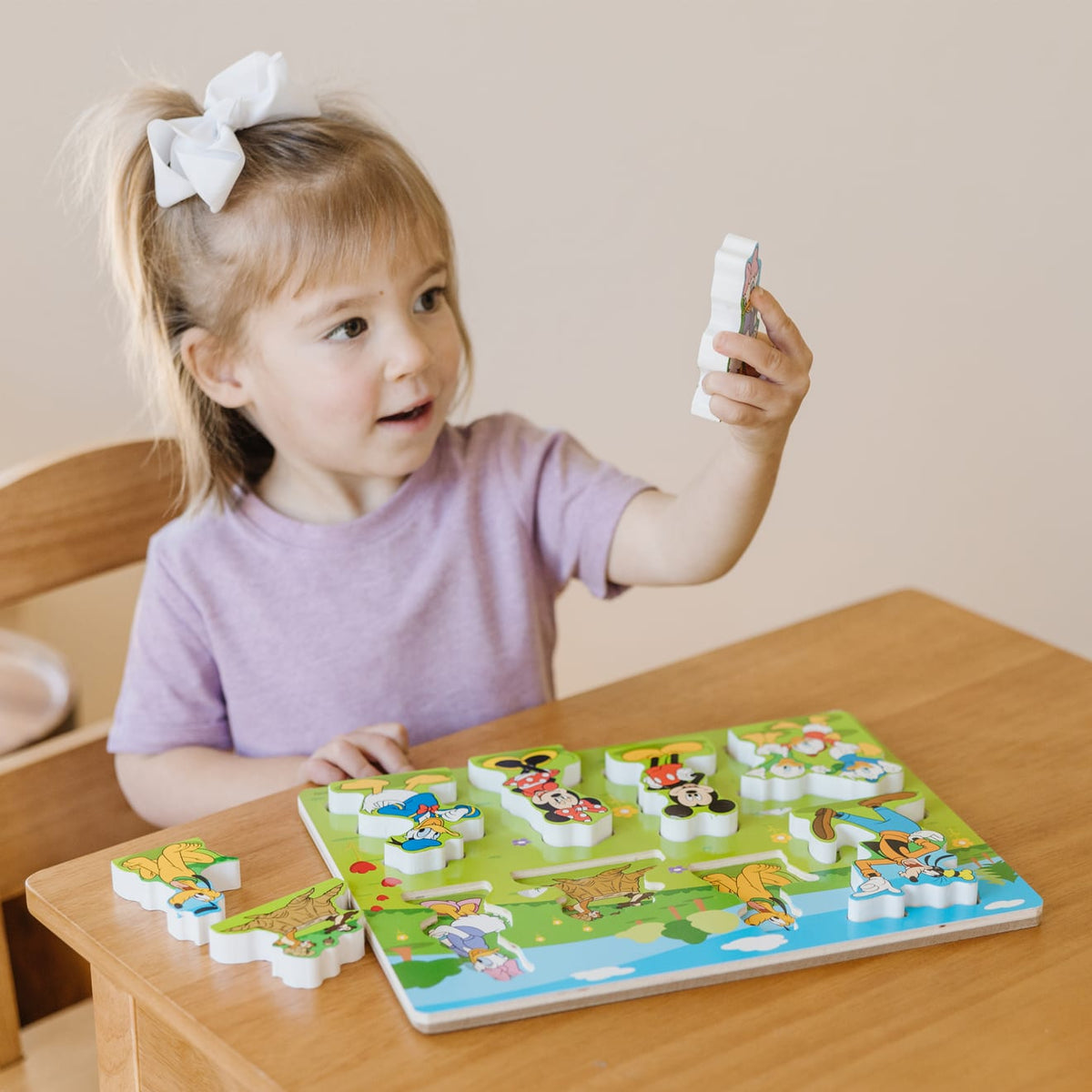 Educational Disney Mickey Mouse Wooden Chunky Puzzle