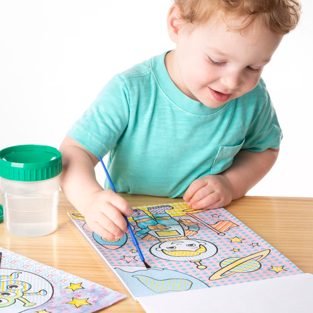 Educational My First Paint With Water Kids Art Pad With Paintbrush - Pirates Space Construction and More